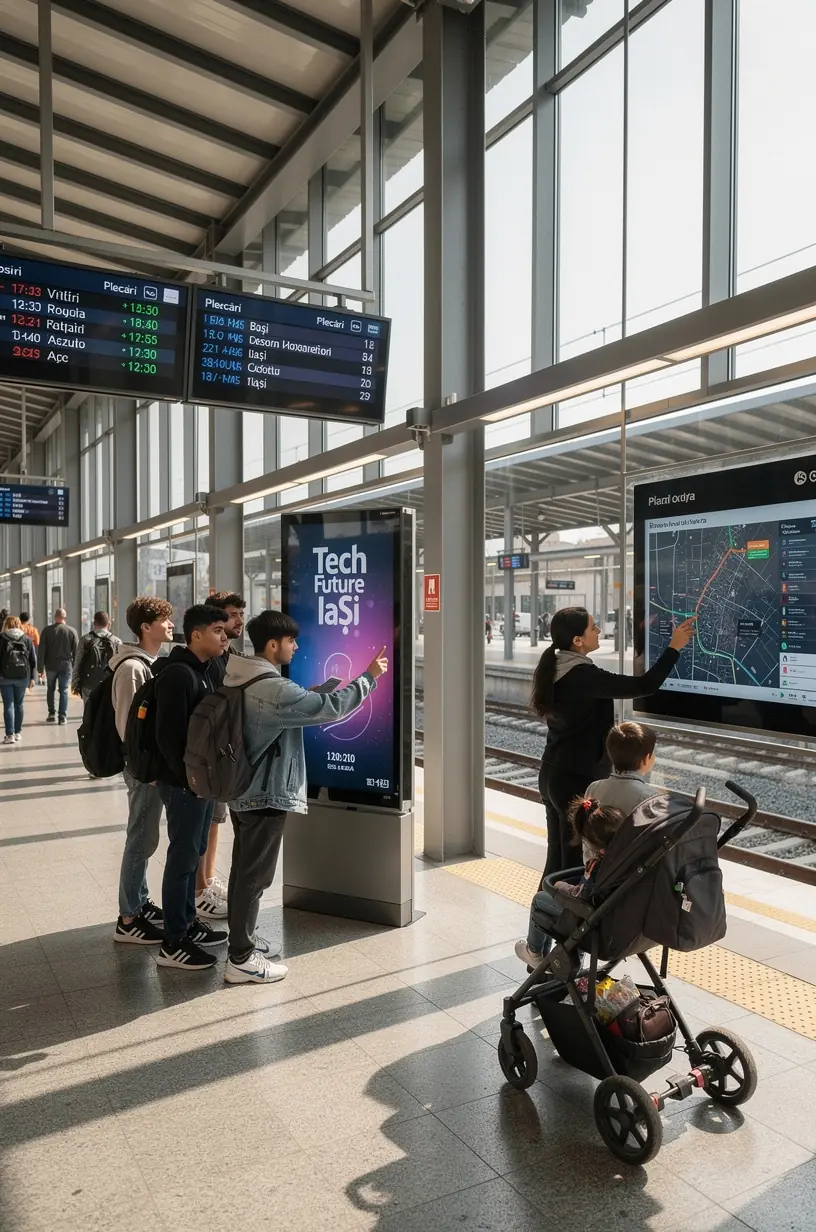 Panoramă a unui cartier rezidențial modern cu infrastructură inteligentă și spații verzi.